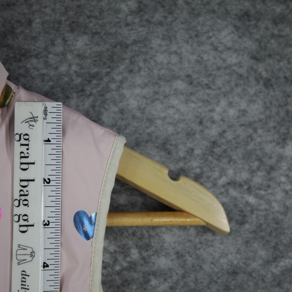 Gap Puffer Vest Girls L/XL Womens XS Off White Pink Metallic Iridescent Heart - Picture 8 of 12